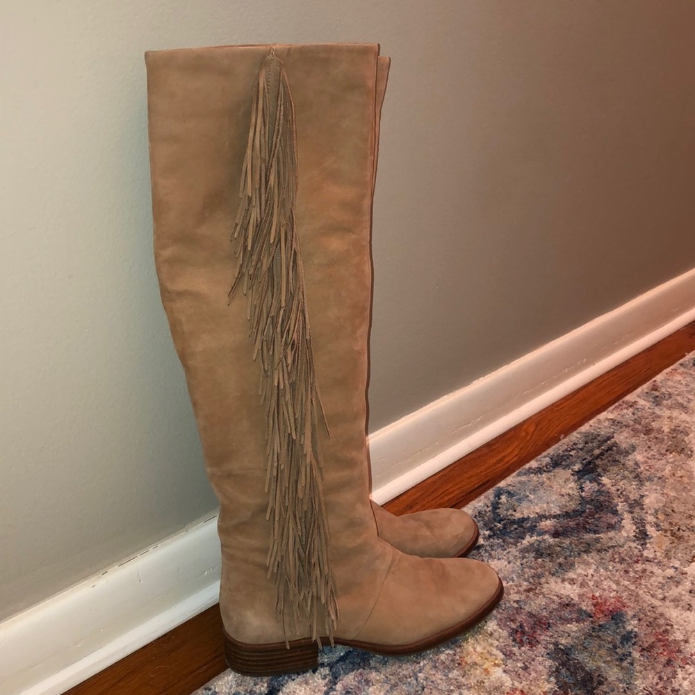 Josephine leather fringe boot